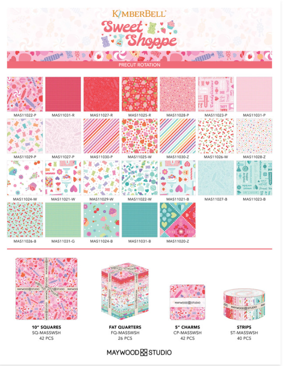 Kimberbell tissus Sweet Shoppe bandes de 2.5 pouces ( 40 pces )