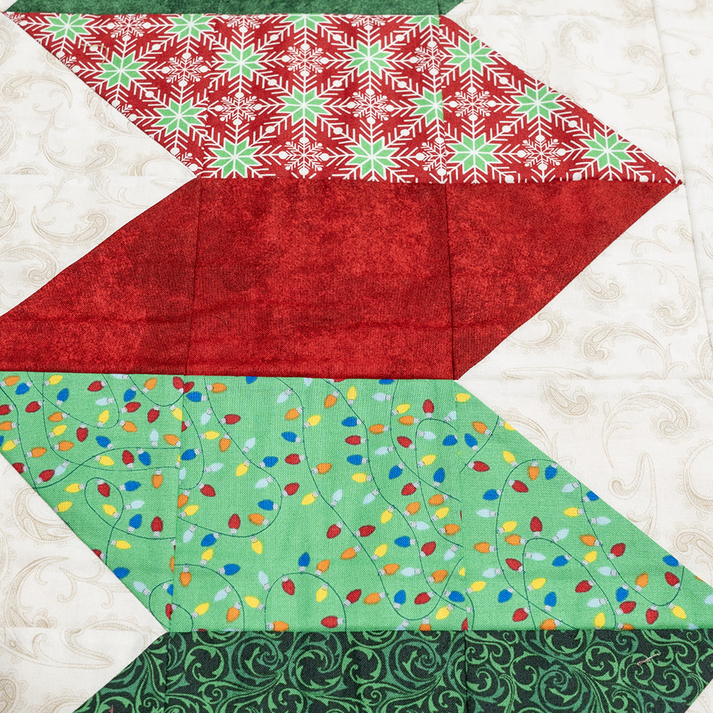 Détails d'un projet réalisé avec la technique cousu piqué (quilt as you go)