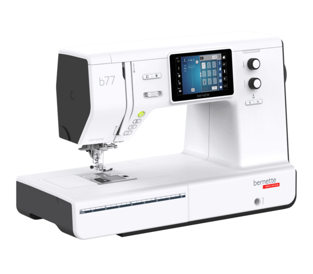 Bernette 77 machine à coudre – Machine à coudre électronique avec écran tactile intuitif, offrant des points décoratifs et des fonctionnalités avancées pour la couture créative.
