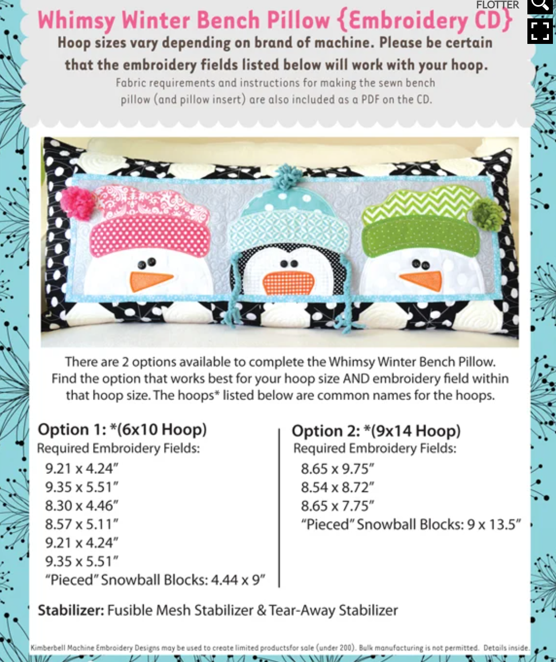Oreiller de banc d'hiver fantaisie -  "Whimsy Winter Bench Pillow"