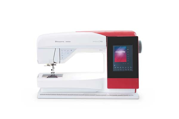 Machine à coudre Husqvarna Viking BRILLIANCE™ 75Q – Machine à coudre électronique haut de gamme avec écran tactile couleur, système de couture assistée et nombreuses options de points pour une couture précise et intuitive.