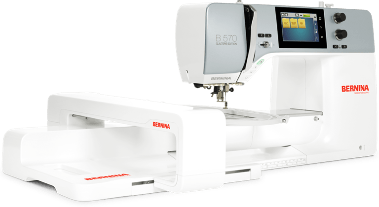 Machine à coudre et à broder électronique BERNINA 570 QE E – Machine à coudre et à broder avec écran tactile, bras libre et module de broderie, idéale pour le quilting et la personnalisation textile avec une grande précision.