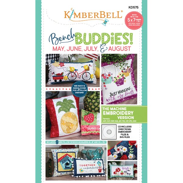 Coussin Mai, Juin, Juil, Août "Bench Buddies: May, June, July, Aug" / CD Broderie
