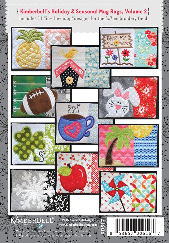 Tapis de tasse de vacances et saisonniers "Holiday & Seasonal Mug Rugs" / CD Broderie