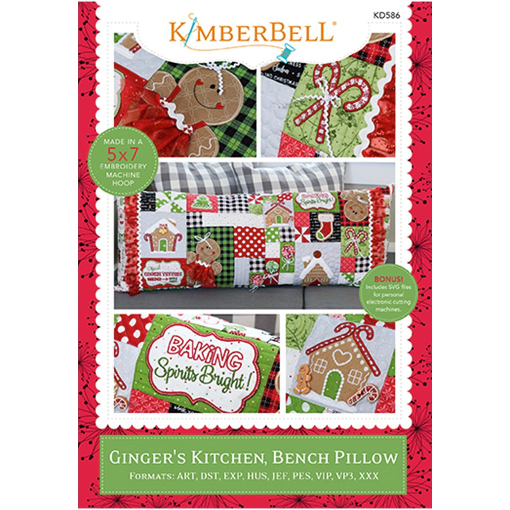Coussin pour banc de cuisine Ginger's - "Ginger’s Kitchen Bench Pillow" / Ensemble prêt à broder