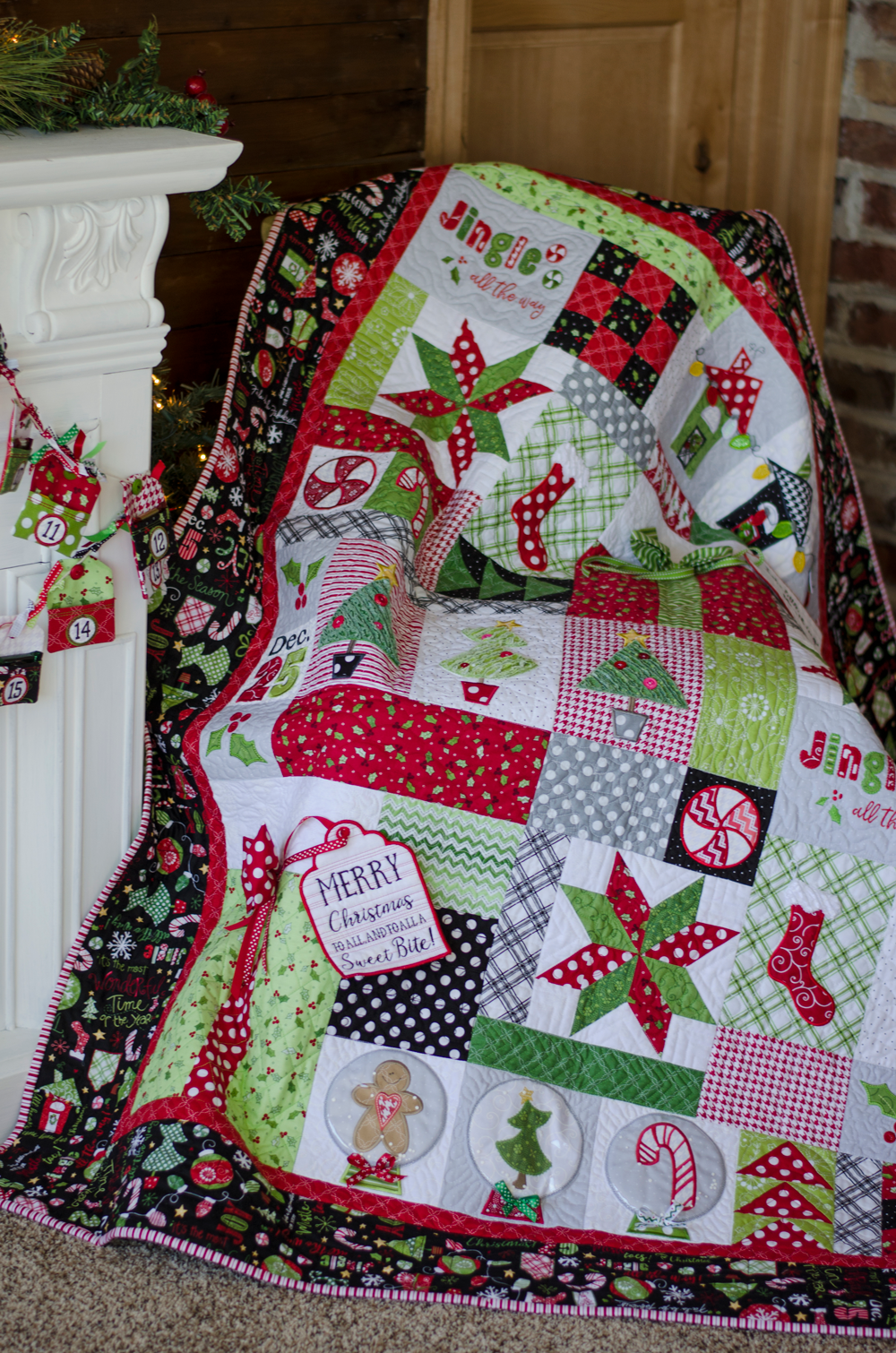 Patchwork surprise de Noël "Jingle All The Way" - Broderie Machine / Ensemble prêt à broder