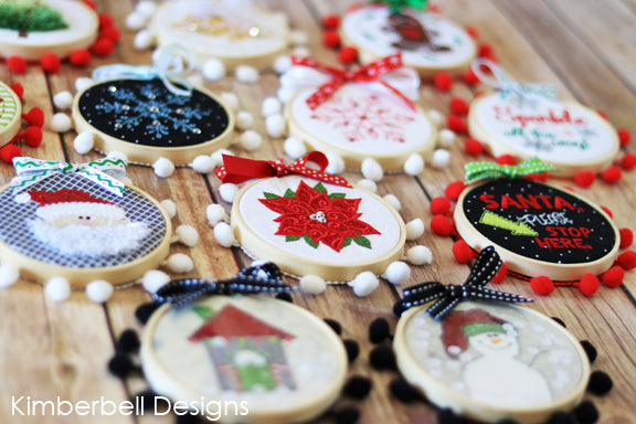 Décor de cerceau Ornements de Noël - "Happy Hoop Decor Whimsical Christmas Ornaments" / CD Broderie