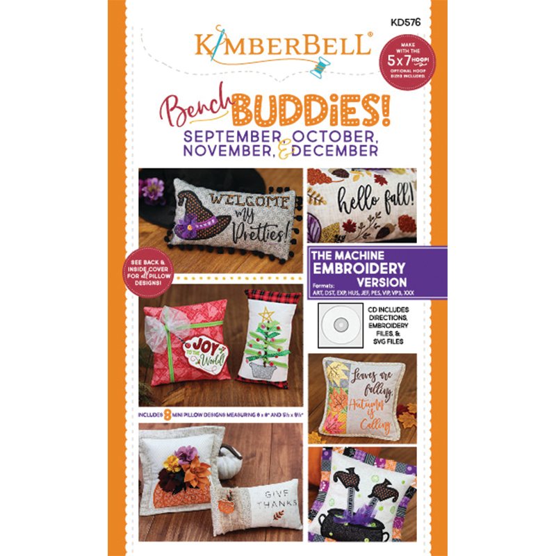 Coussin Sept-Dec "Bench Buddies: Sept, Oct, Nov, Dec" / CD Broderie
