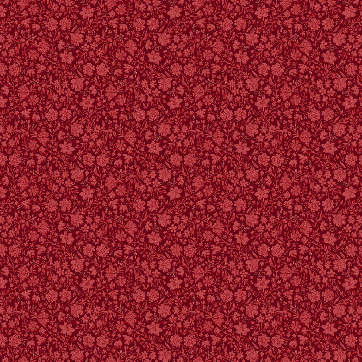 Tissus Northcott Bordeaux antiques Roadshow -petits motifs rouges