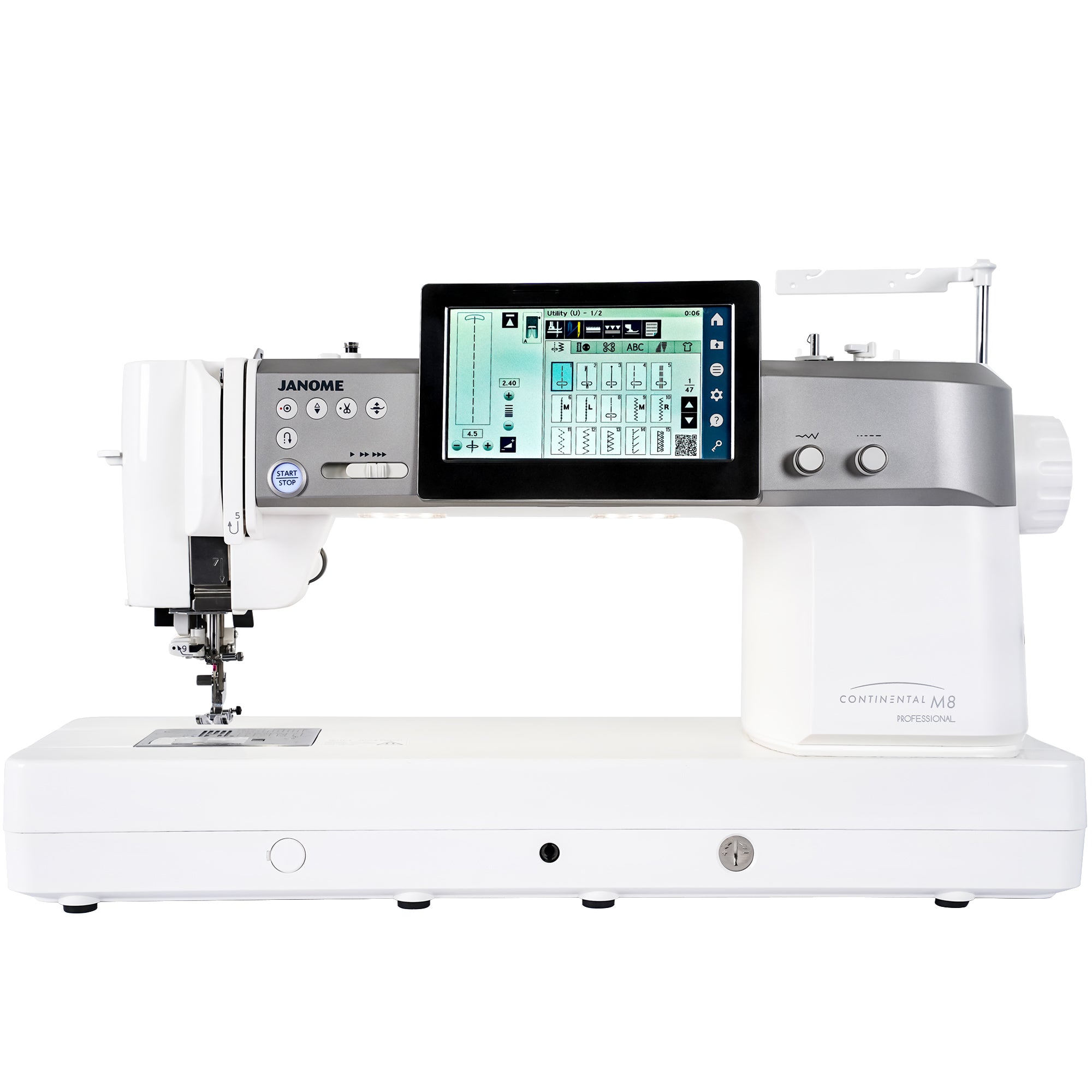 Machine à coudre Janome Continental M8 Professional avec grand écran tactile.