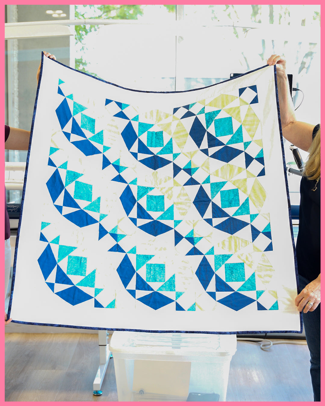 Courtepointe illustrant la technique de piéçage sur papier