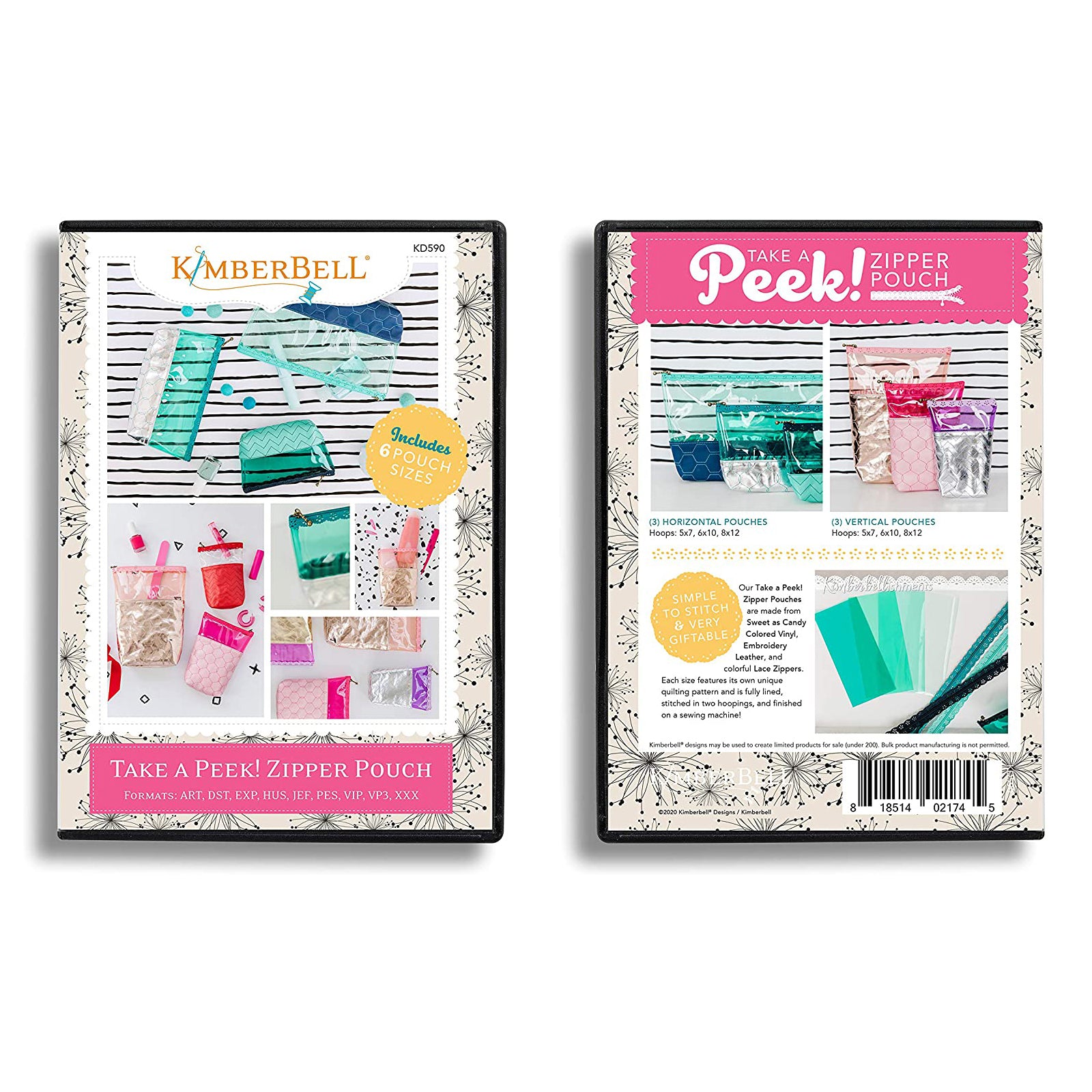 Pochette à glissière - "Take A Peek! Zipper Pouch" / CD Broderie