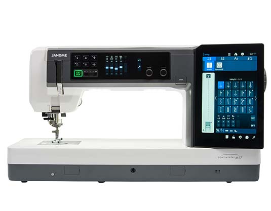 Machine à coudre Janome Continental M17 avec écran tactile HD.