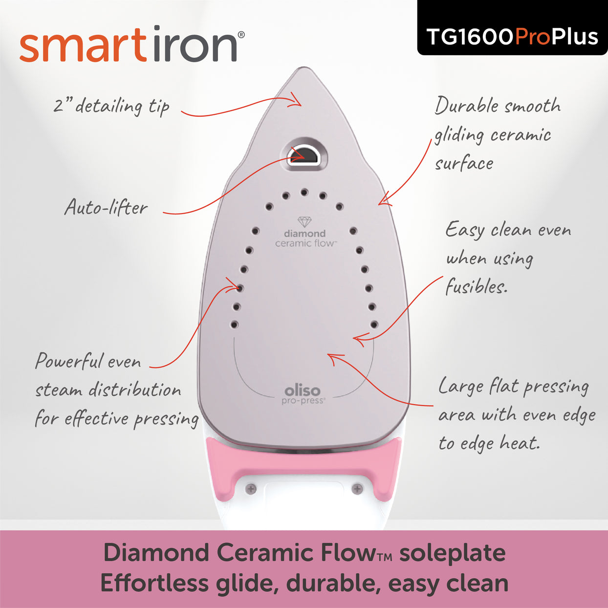 ProPlus™ Fer à repasser Rose - ProPlus™ SmartIron® Pink / Oliso